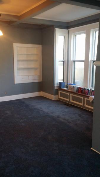 Newly painted room with window nook