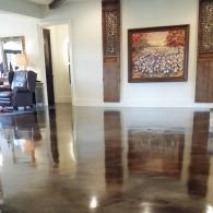 Grey stained concrete flooring