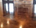 Stained concrete floor in living room