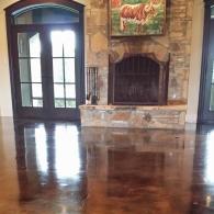 Stained concrete floor in living room