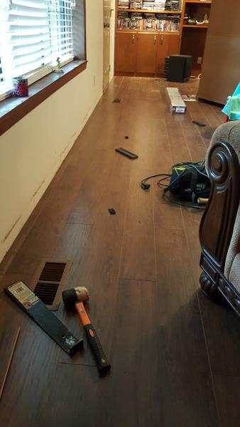 Wood floor installation