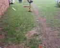 Wooden privacy fence installation
