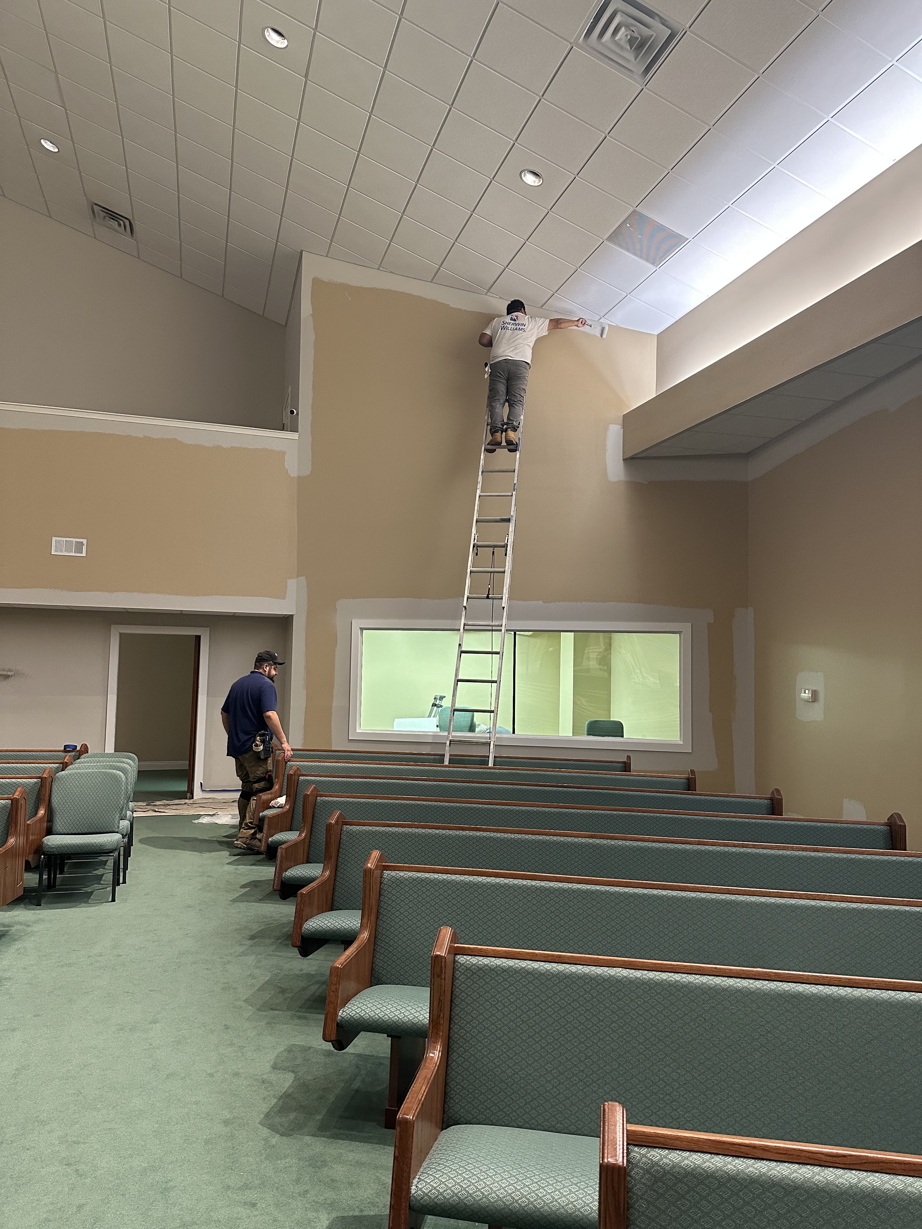 interior painting at church