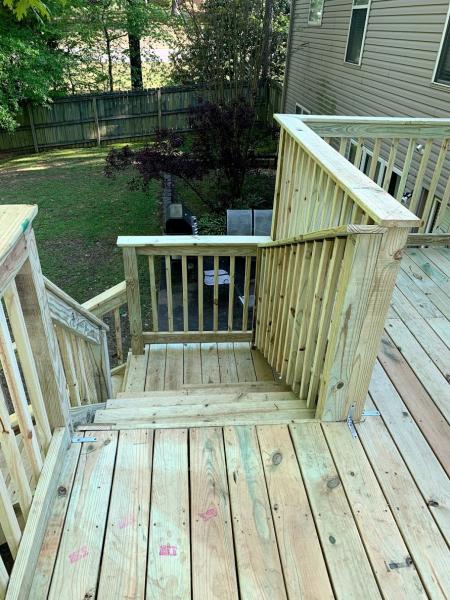 Large, newly installed deck