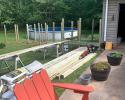 Above ground pool deck installation jobsite