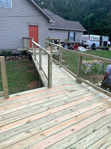 Wooden wheelchair ramp