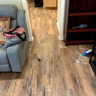 Newly installed wood flooring