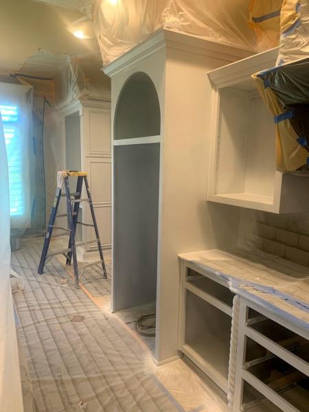 Painting living room built ins