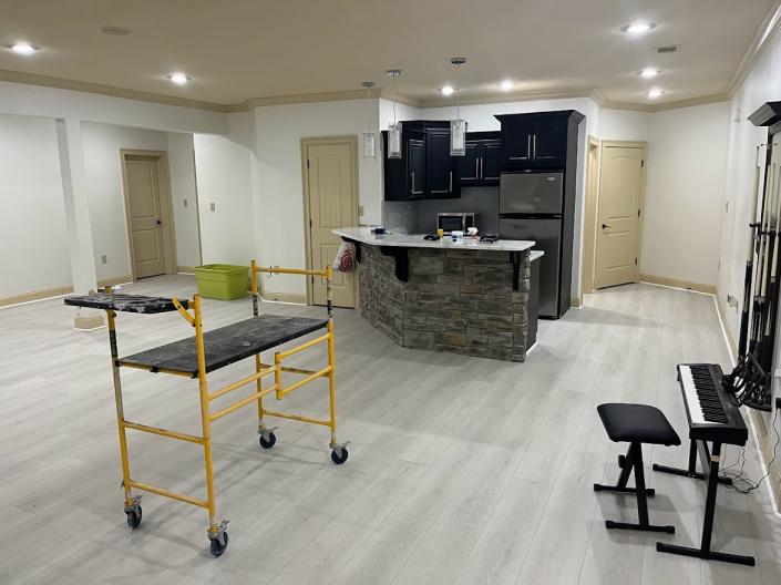 Finished  basement with kitchenette