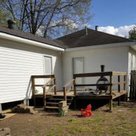 New siding and back deck on home