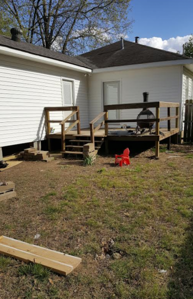 New siding and back deck on home