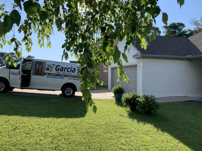 Garcia's van outside of home